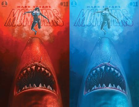 MARK SPEARS MONSTERS #11 Cover B - MARK SPEARS SHARK ATTACK JAWS HOMAGE HOLOFOIL FLIP COVER