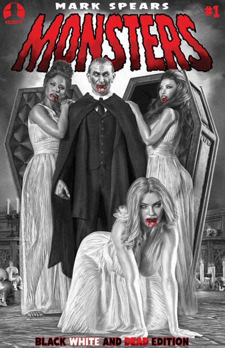 MARK SPEARS MONSTERS #1 BLACK WHITE & DEAD EDITION [7TH PRINTING] CVR C MARK SPEARS COURT OF BLOOD VAR