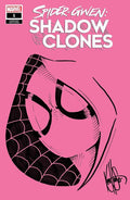 DF SPIDERGWEN SHADOWCLONES #1 PINK BLANK VARIANT WITH A SPIDERGWEN SKETCH BY KEN HAESER