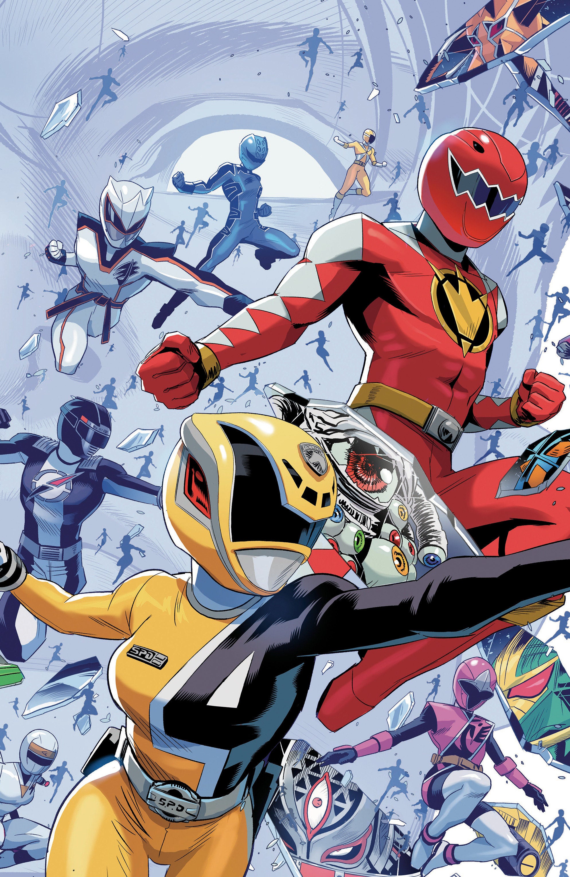 Power Rangers Unlimited #3 Cover B - Every Ranger Ever Card Stock Connecting (Full Art, Zonno)