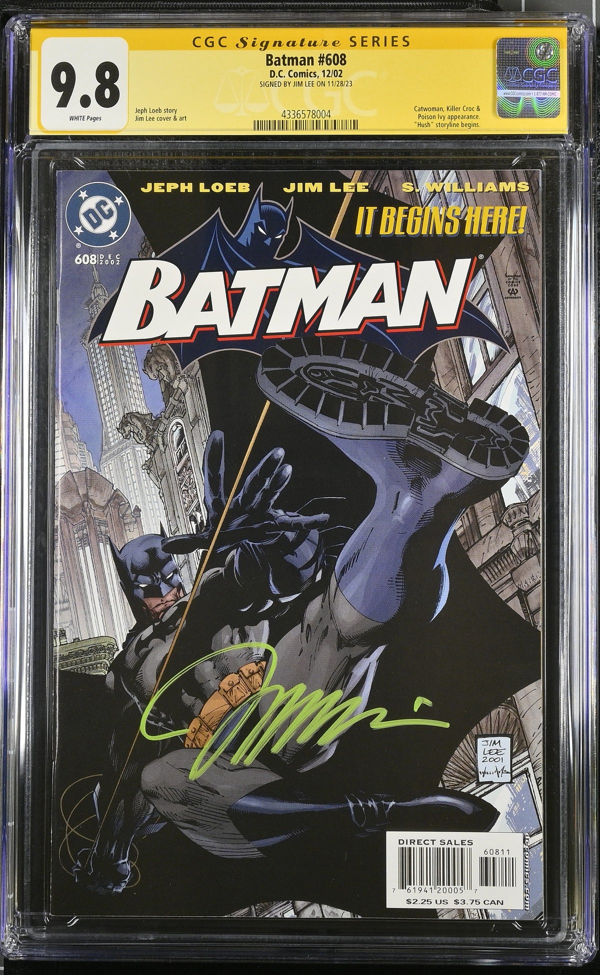 Batman #608 (2002) CGC 9.8 SS Jim Lee