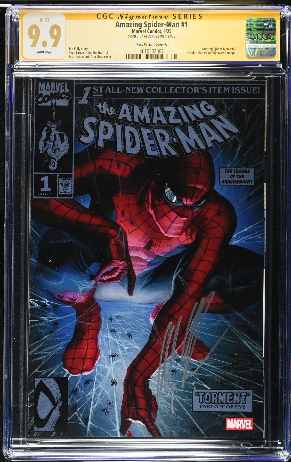 Amazing Spider-Man #1 Alex Ross Variant Cover A CGC 9.9 SS Alex Ross