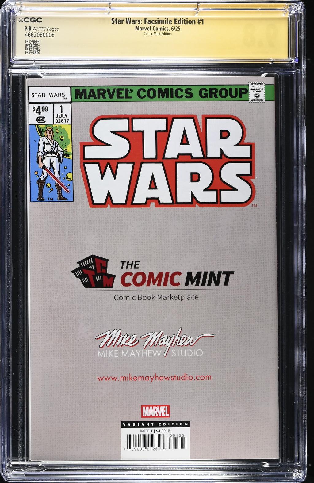 STAR WARS: FACSIMILE COMIC MINT VARIANT EDITION CGC 9.8 SS MAYHEW