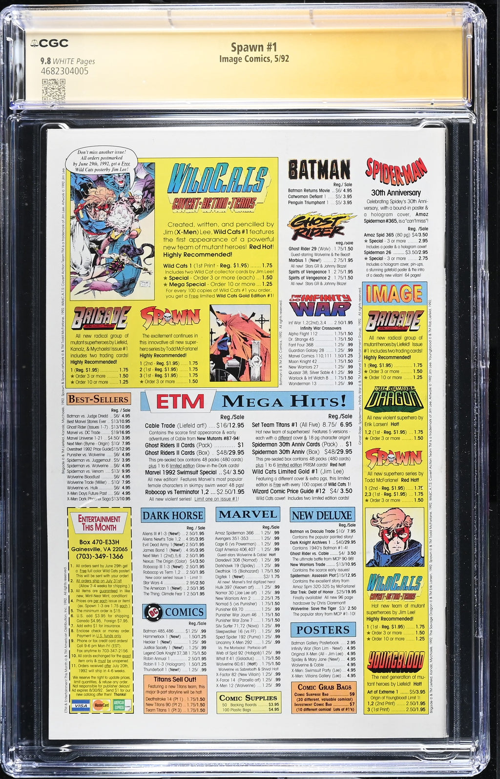 SPAWN #1 CGC 9.8 SS TODD MCFARLANE 5/92