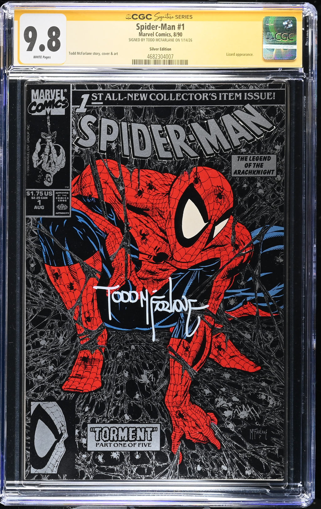 SPIIDER-MAN #1 CGC 9.8 SS TODD MCFARLANE 8/90
