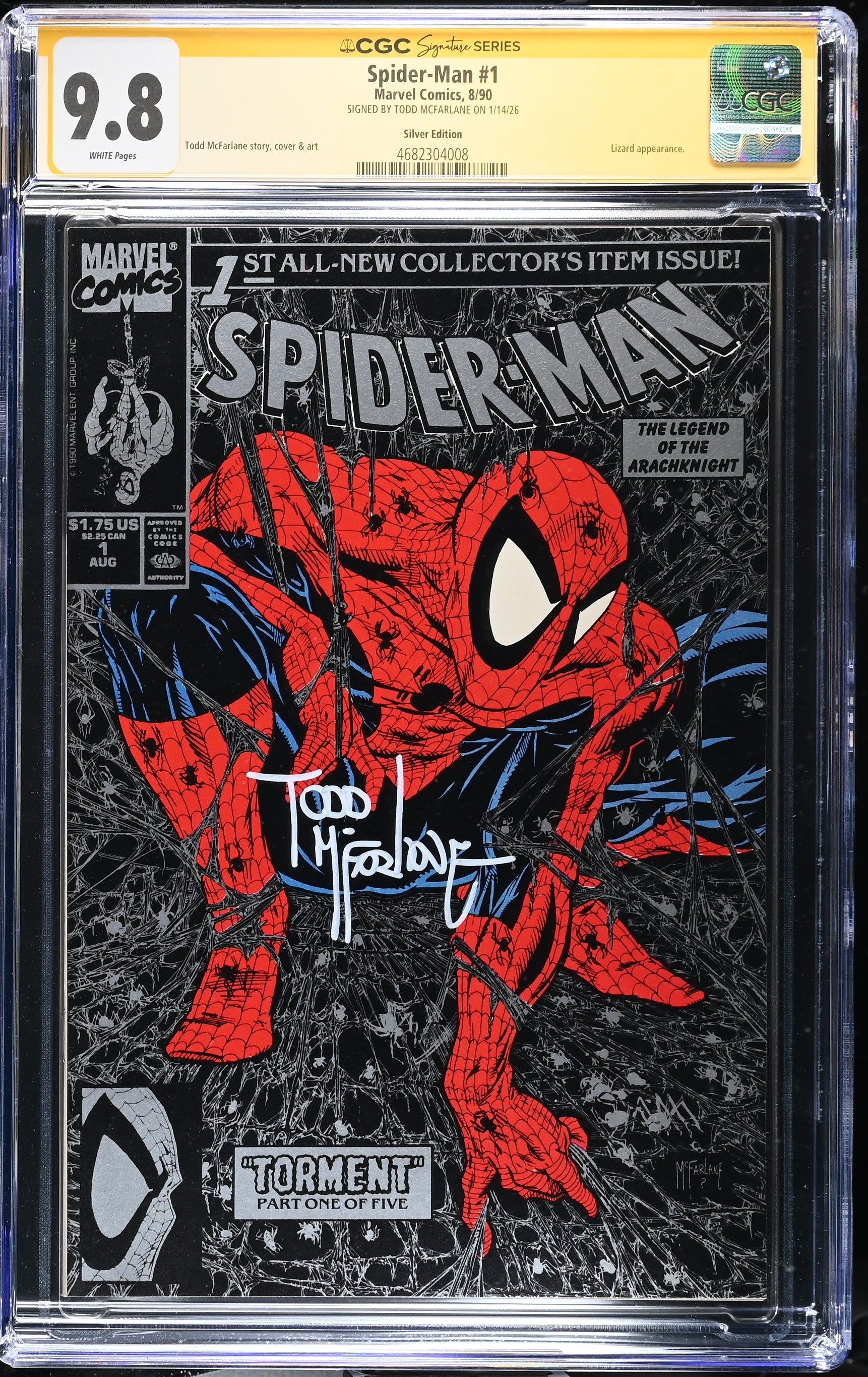 SPIIDER-MAN #1 CGC 9.8 SS TODD MCFARLANE 8/90