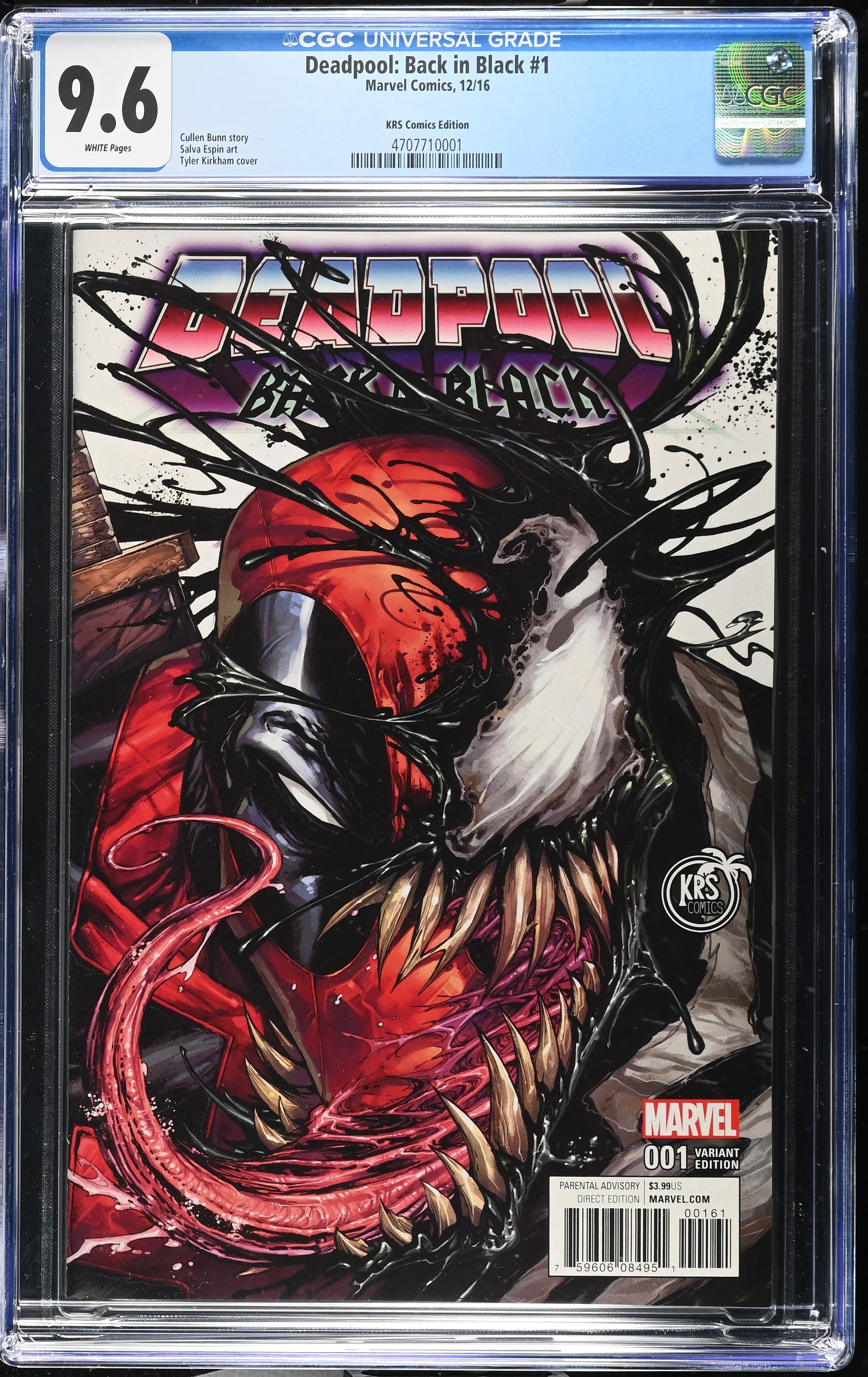 DEADPOOL: BACK IN BLACK #1 KRS COMICS EDITION CGC 9.6 TYLER KIRKHAM VARIANT
