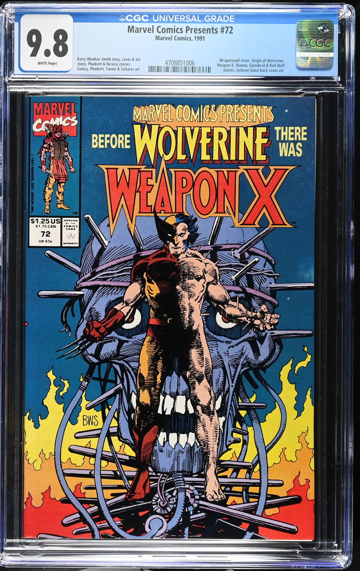 Marvel Comics Presents #72 Weapon X 1991 CGC 9.8