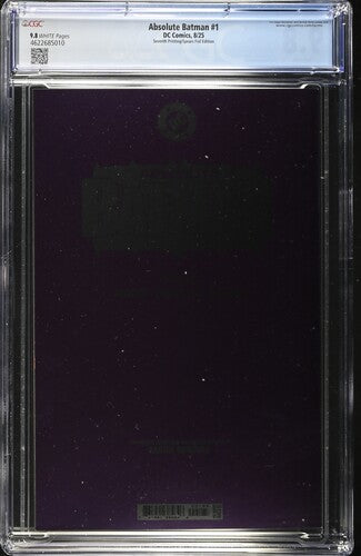 CGC 9.8 ABSOLUTE BATMAN #1 Seventh Printing Cvr C Mark Spears Connecting Foil Var